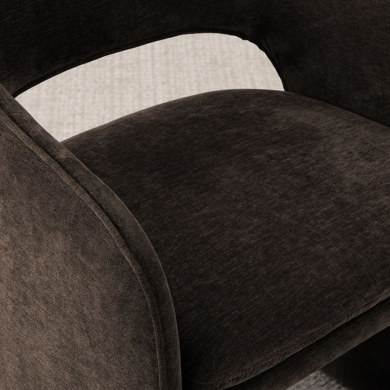 Chenille Upholstered Dining Armchair (Set of 2)