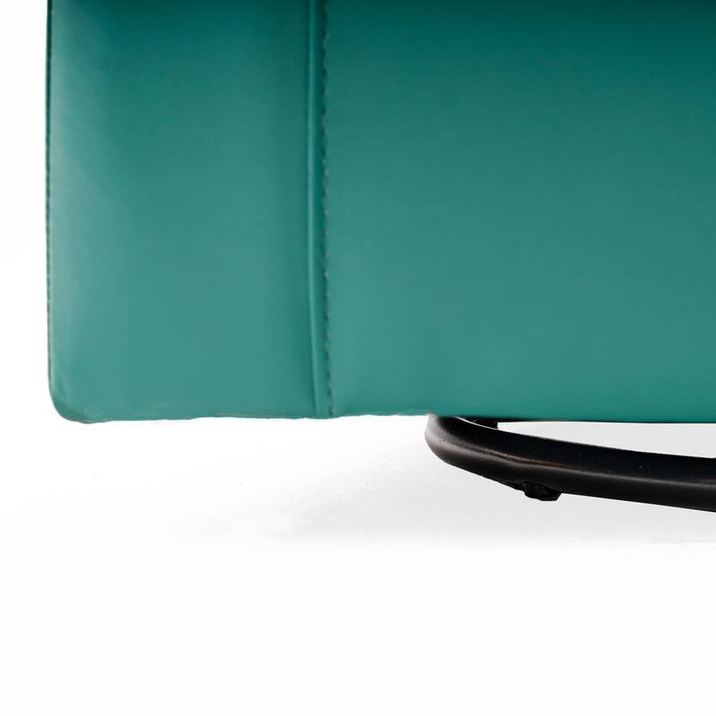 Roomfitters Modern Swivel Club Chair, Faux Leather Accent Armchair with Curved Back and Cushioned Seat for Living Spaces