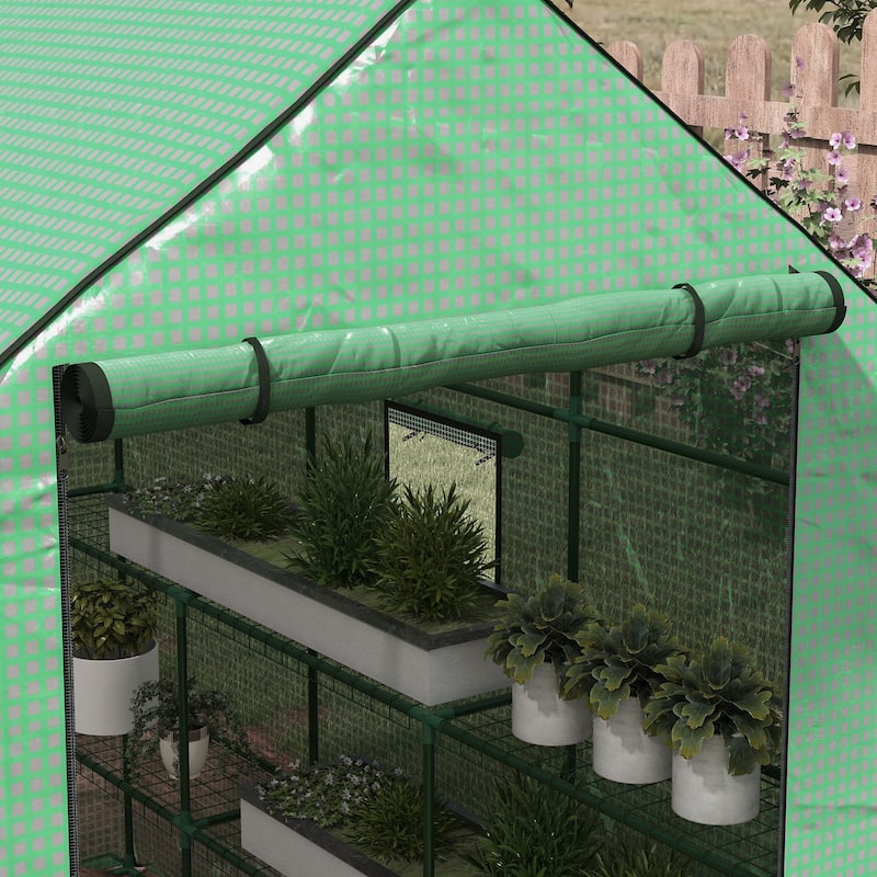 Outsunny 4.6' x 4.7' Portable Greenhouse, Water/UV Resistant Walk-In Small Outdoor Greenhouse