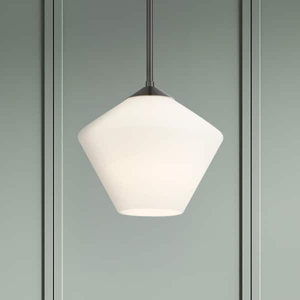 slide 2 of 11, Hunter Celestial Valley 1-Light Pendant - Modern, Contemporary - Kitchen, Island, Dining Room, Entry Matte Black-White.