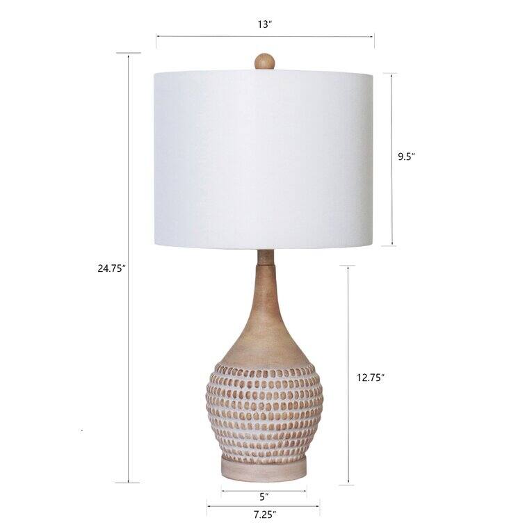 Maxax 24.75" Brown Table Lamp Set with USB (Set of 2)