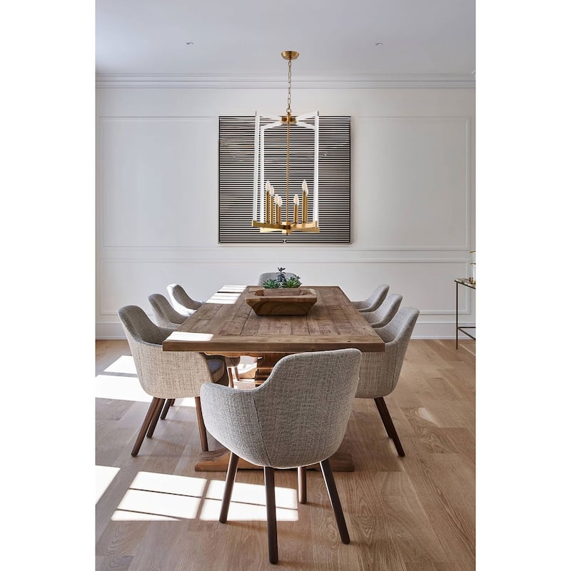 8 Light Bronze Iron Pendant Lighting with Clear Acrylic Arms