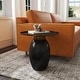 preview thumbnail 2 of 4, Indigo Road by Egypt Sherrod x East at Main Samara Black Enamel Round Side Table