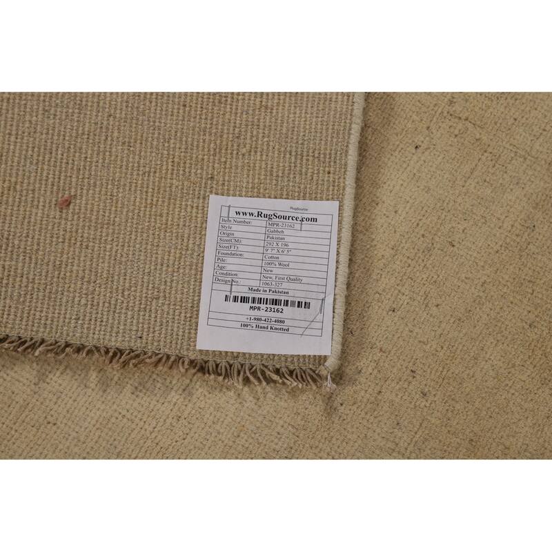 Modern Gabbeh Oriental Area Rug Handmade Wool Carpet - 6'5" x 9'7"