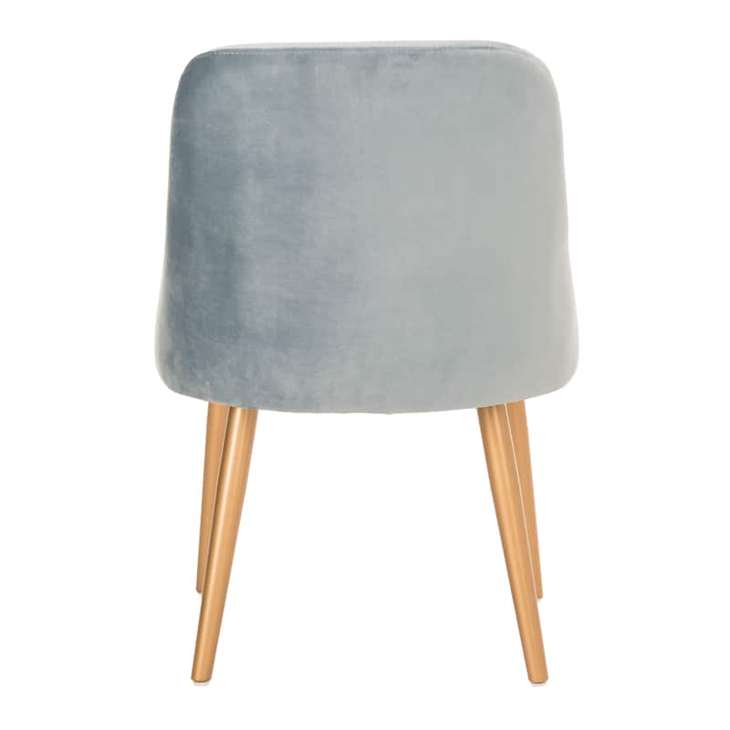 SAFAVIEH Nobie 18.3" Upholstered Dining Chair - Grey / Gold (Set of 2) - 21" x 22" x 31" - 21Wx22Dx31H