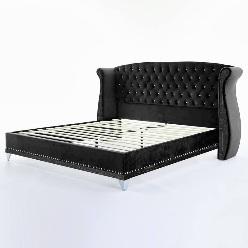 Christopher Knight Home-Eldora Upholstered Bed with Wingback