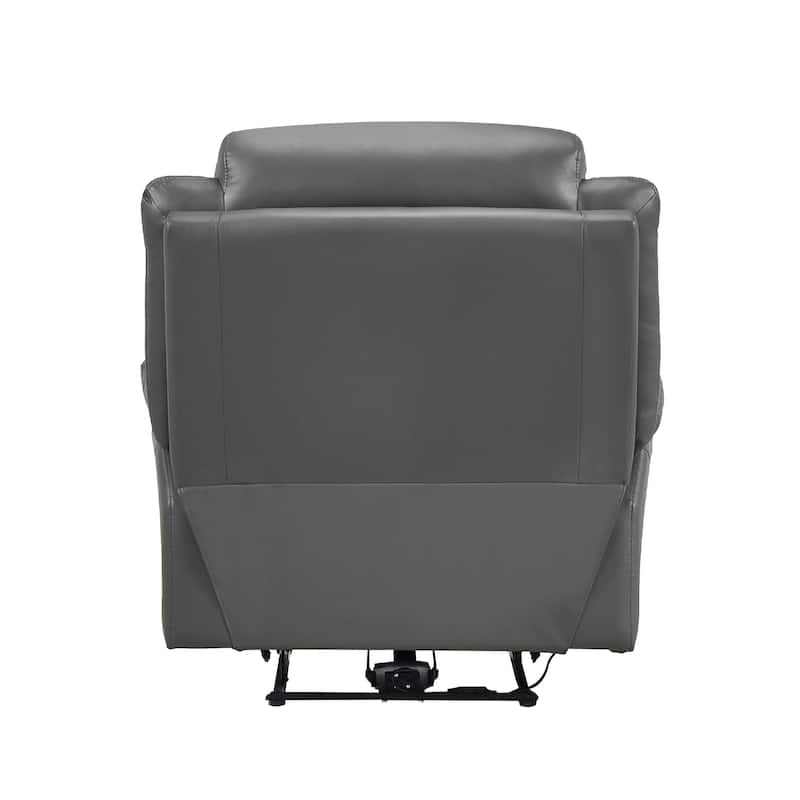 Conia Power Reclining Chair, Dark Gray Top Grain Leather, USB Port