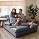 preview thumbnail 45 of 71, GDFStudio - Polyester 50.9" Loveseat Chaise Lounge Chair with Cup Holders