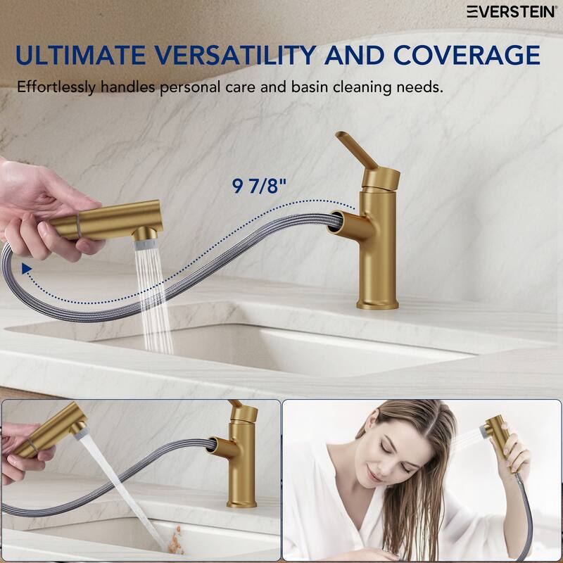 Single Handle Single Hole Bathroom Faucet with Pop‑Up Drain