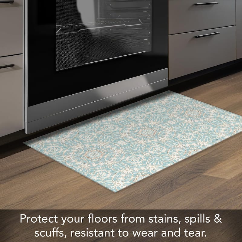 Elegance Deco-Floormat, Decorative Mat, Designer Rug, Waterproof, Low Profile, Eco-Friendly Non Slip, Made in The USA (3' x 2')