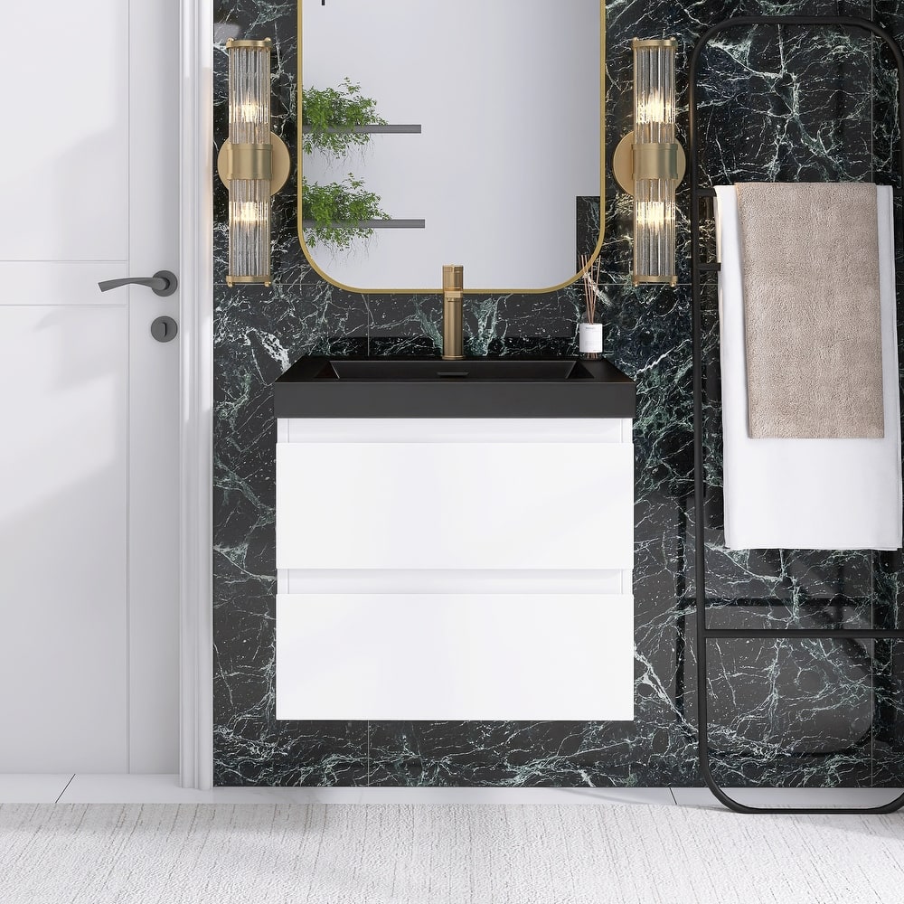 Floating Bathroom Vanity with Quartz Sand Top