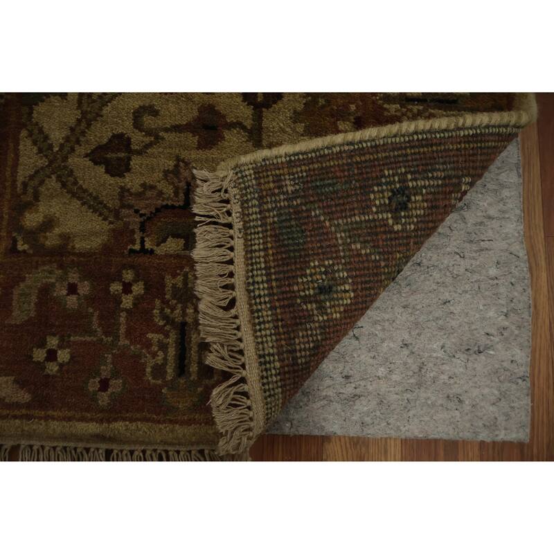 Hand Knotted Oriental 100% Wool Carpet Traditional All-Over Beige & Ivories Agra Area Rug - 4' 0'' X 2' 6''