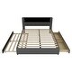 preview thumbnail 16 of 16, Upholstery Platform Bed with Storage Headboard, 2 Drawers and Trundle