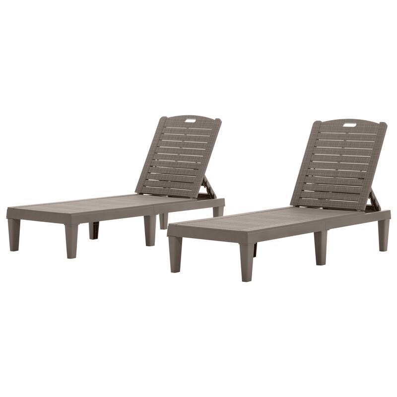2-Piece Adjustable Outdoor Chaise Lounge Set with Ergonomic Backrest by Harper&Bright Designs