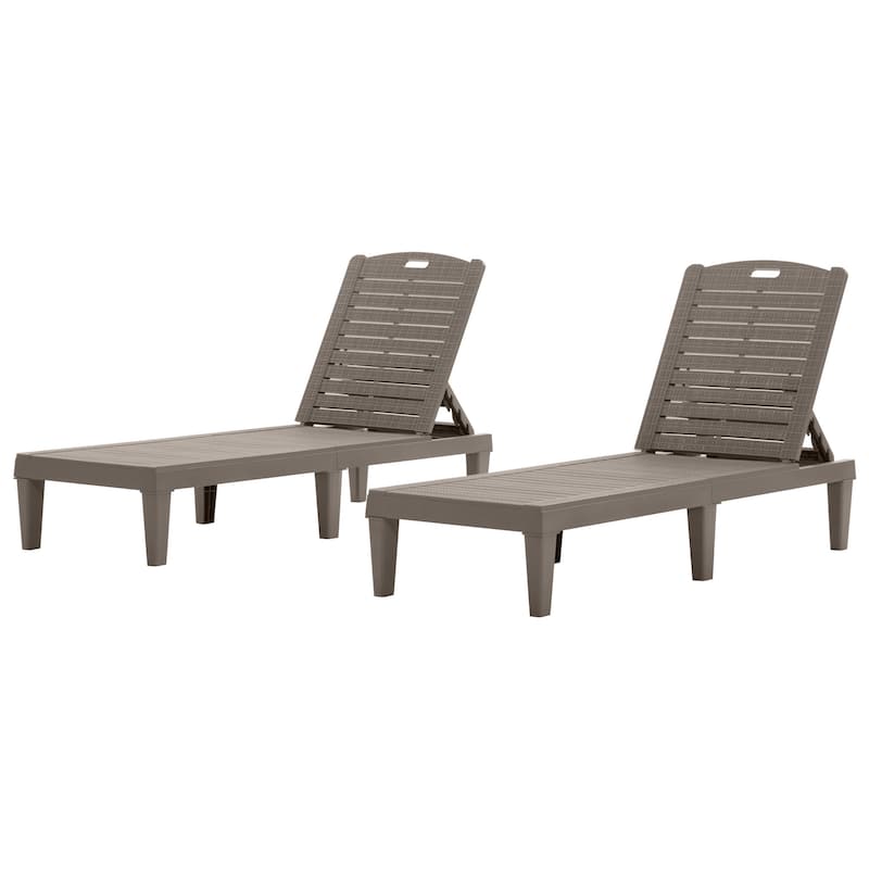 2-Piece Outdoor Chaise Lounge Set – Adjustable Resin Pool Chairs for Patio, Poolside or Beach‌