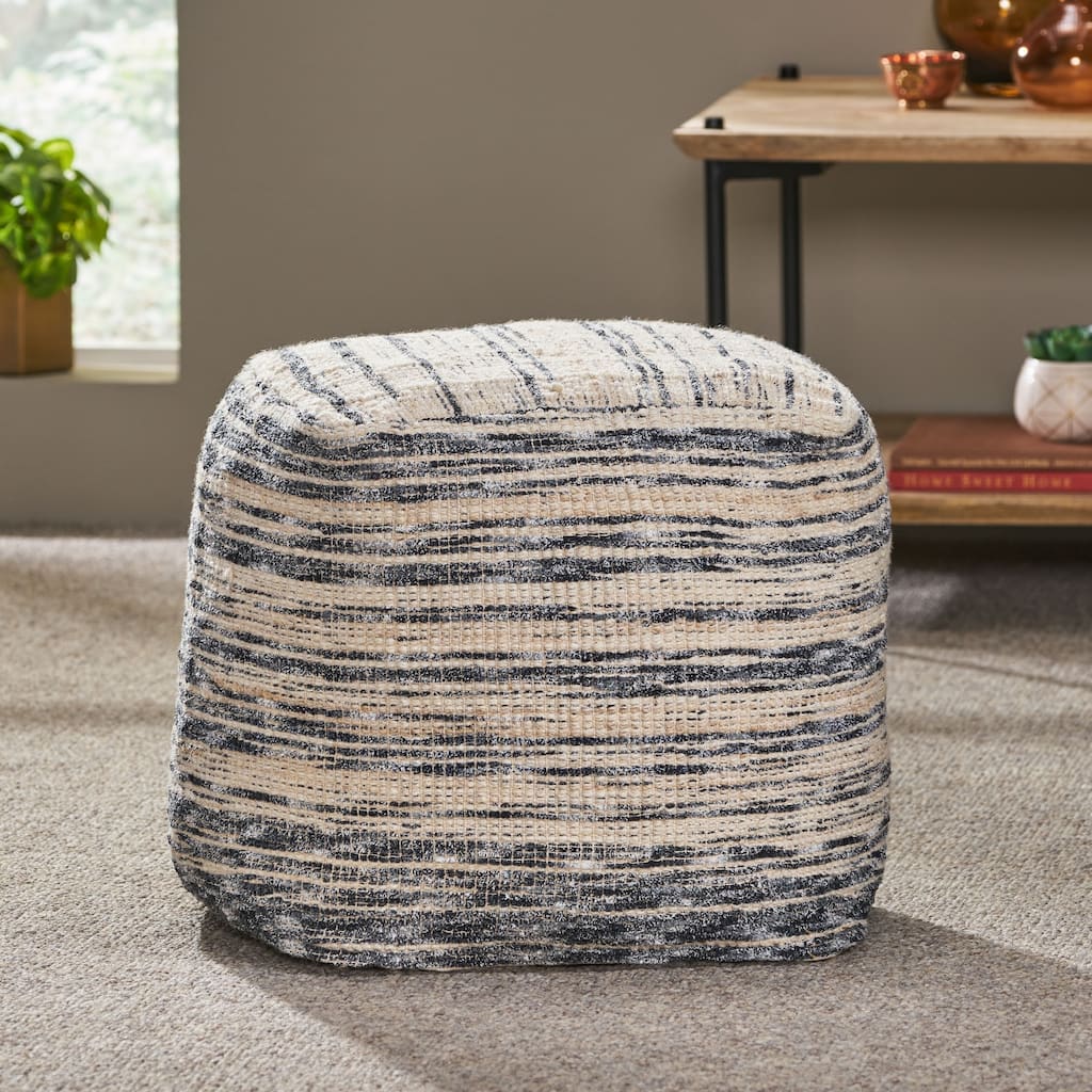 Lazenby Boho Handcrafted Fabric Cube Pouf by Christopher Knight Home