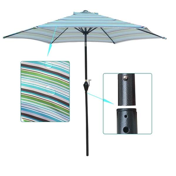 6-7 ft patio umbrella Tileon 6 ft. Steel Market Patio Umbrella in Beige, Rectangle Patio Umbrella with Crank Lift and Tilt Function