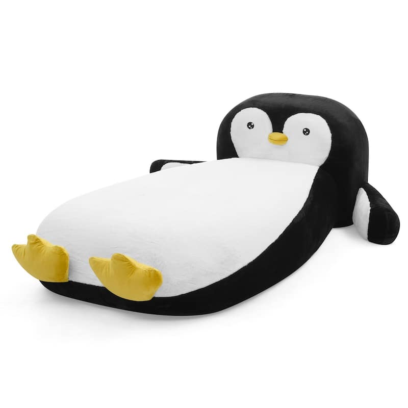 Twin Size Penguin Shaped Bed Lounger Chair for Kids