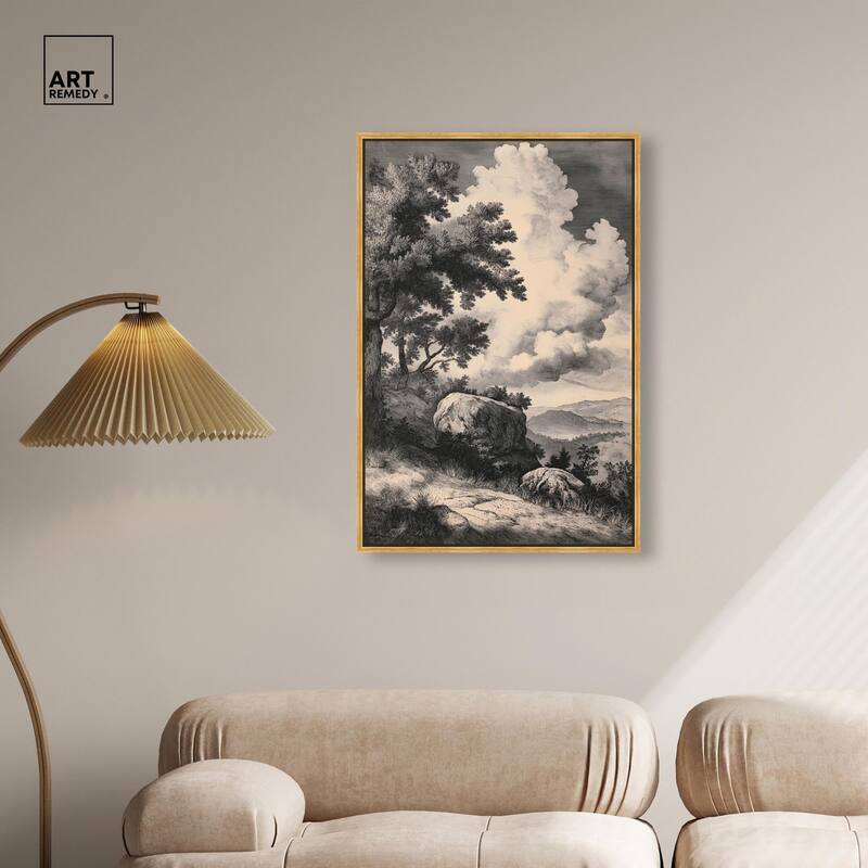 Chiaroscuro Cliffs Canvas by Art Remedy