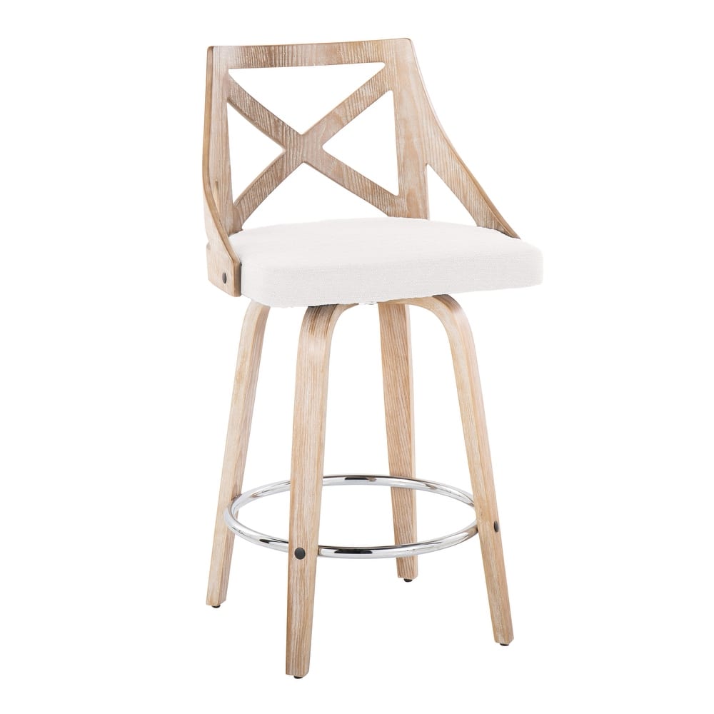 The Gray Barn Charlotte 26" Fixed-Height Counter Stool with Bent Wood Legs (Set of 2)