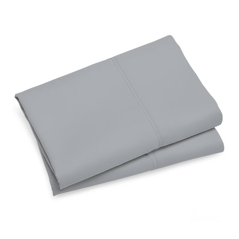 Color Sense 300TC 100% Cotton Ultra-Soft Pillowcase Set - King - Light Gray
