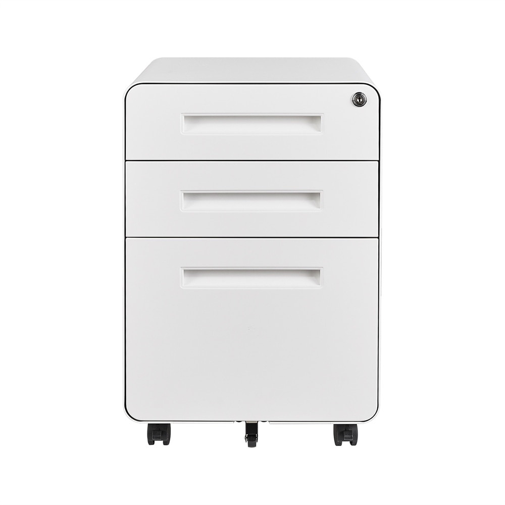 Poppin White 3Drawer Stow Locking Filing The, 48 OFF