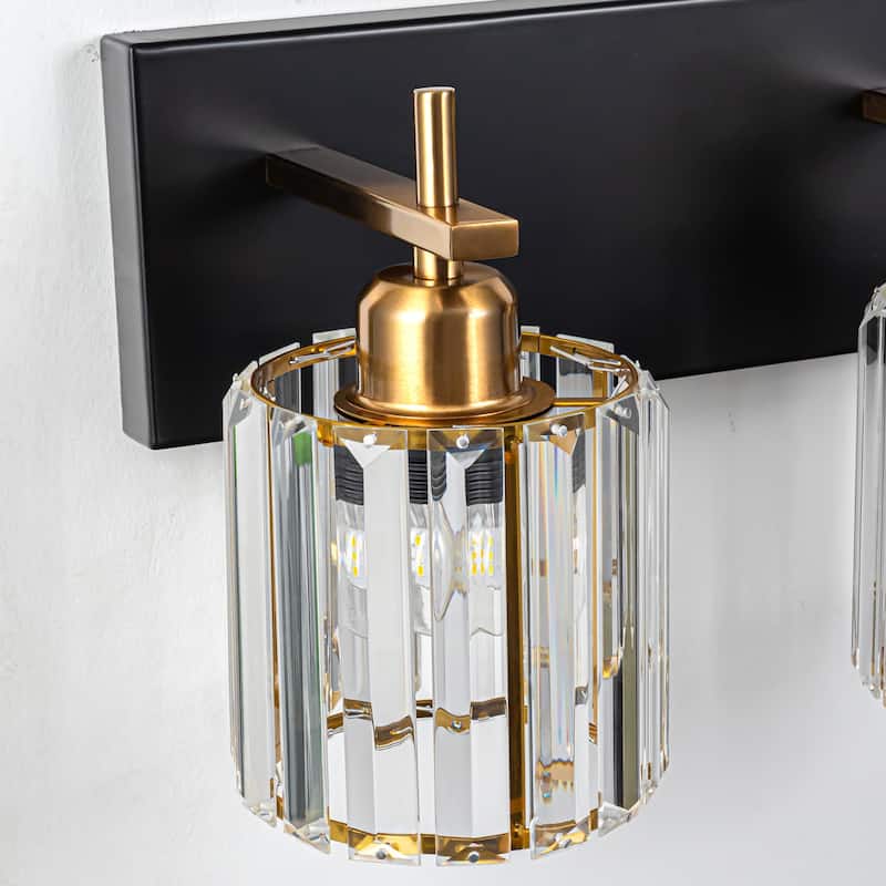 Mid-Century Modern Dimmable Bathroom Vanity Light Crystal Glass Wall Sconce