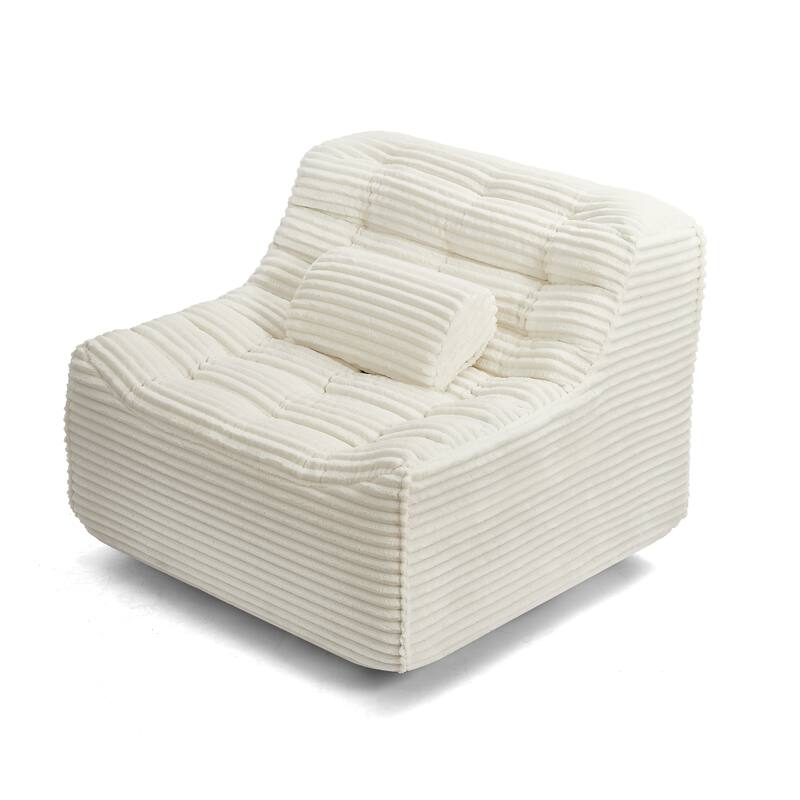 Oversize Swivel Chair Glider Chair with Switchable Head Pillow and Waist Pillow, Soft Plush Lounge Chair Accent Chair