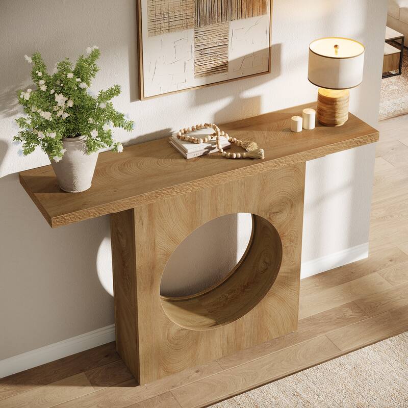 41.33" Farmhouse Console Table with Circular Cutout for Entryway, Hallway & Behind Sofa
