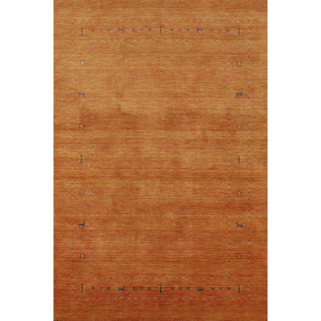 Gabbeh Indian Area Rug Handmade Orange Wool Carpet - 4'11" x 7'7"