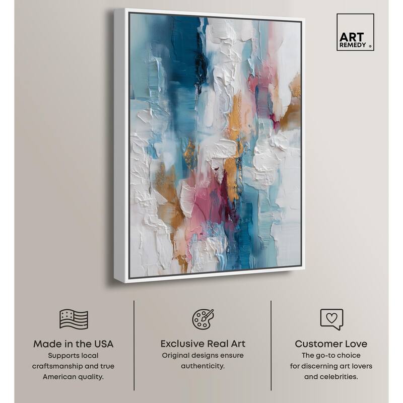 Petal Pink and Ocean Blue I Canvas by Art Remedy