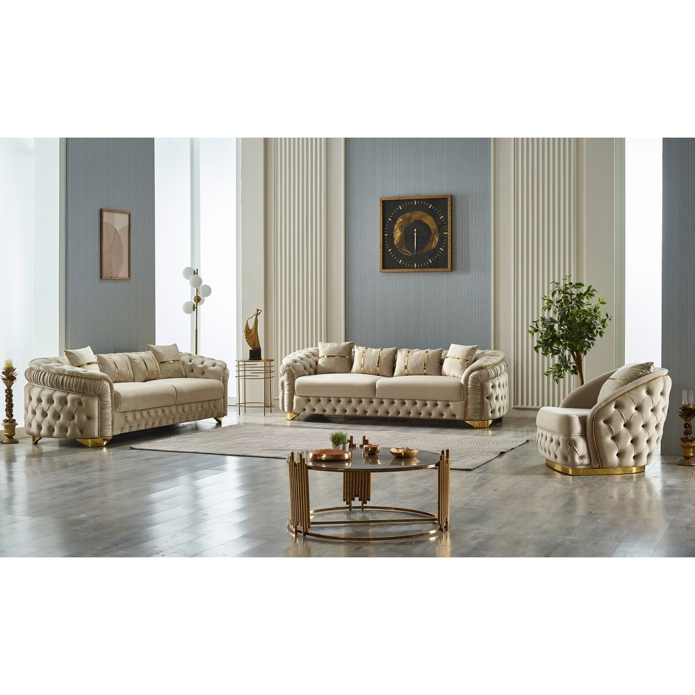 Vespera 3 Pieces Living Room Sets 2 Sofa 1 Chair