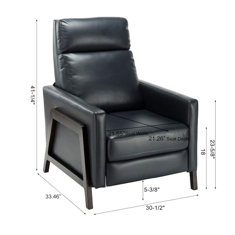Modern Upholstered Recliner with Soft Thick Cushions, Solid Wood Frame