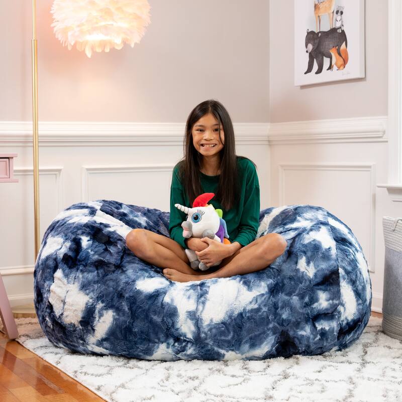 Jaxx 4 Foot Saxx Bean Bag Sofa for Kids, Teens and Young Adults - Faux Fur