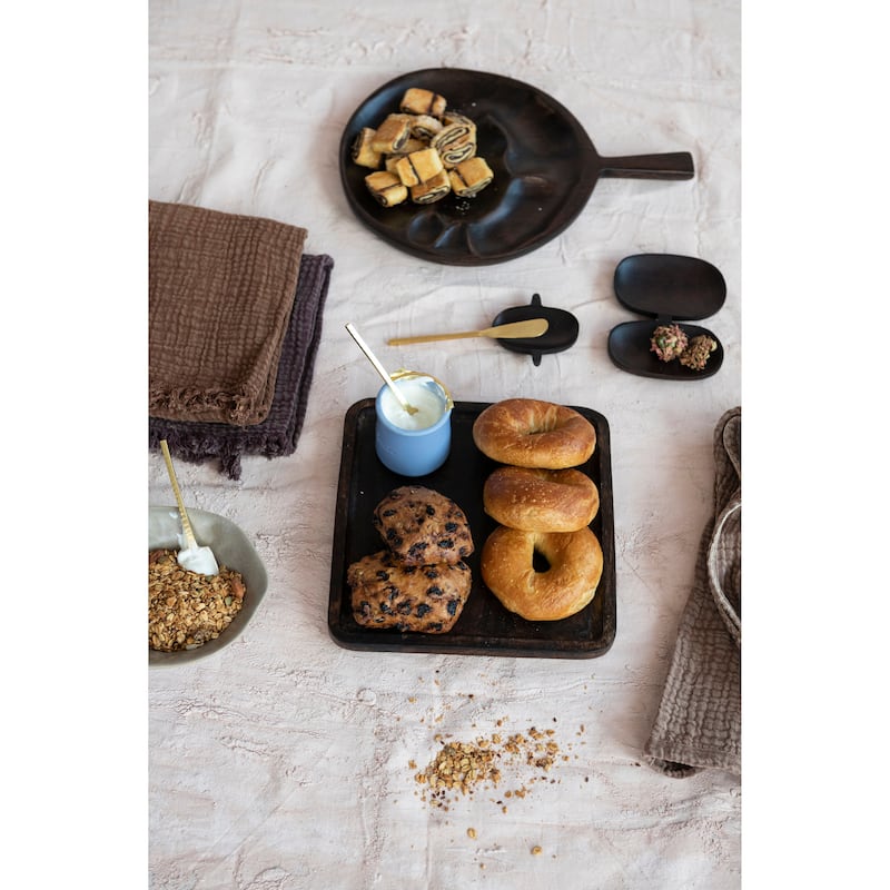 Acacia Wood Serving Board with Handle - 15.0"L x 11.0"W x 0.8"H