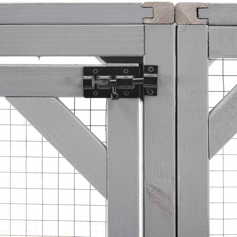 Roomfitters Outdoor Cat House Catio Enclosure Double Door Balcony Playpen with Platforms and Condos for 1-3 Cats