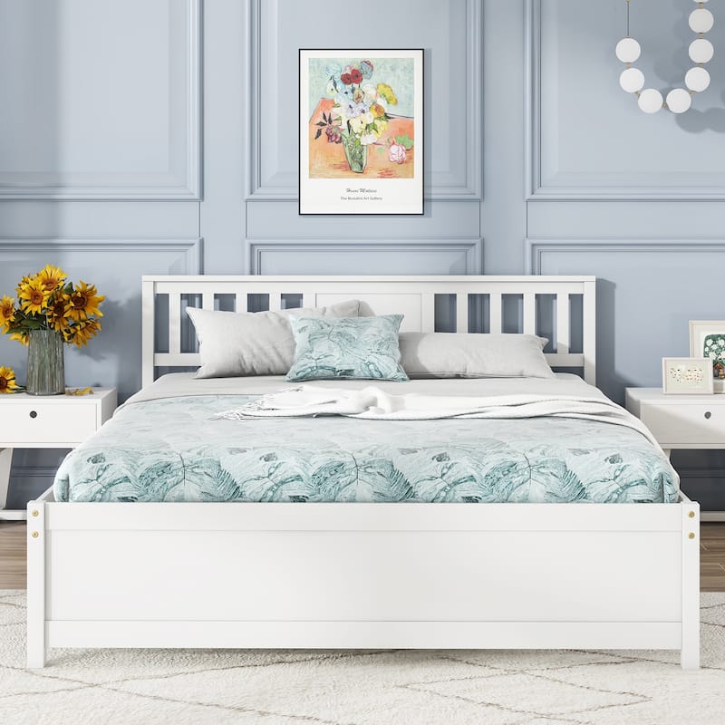 Gymax Twin / Queen / Full Size Bed Frame w/ Headboard Wood Slat