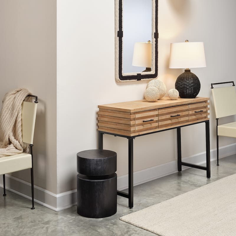 Jamie Young Dylan Wood Round Side Table