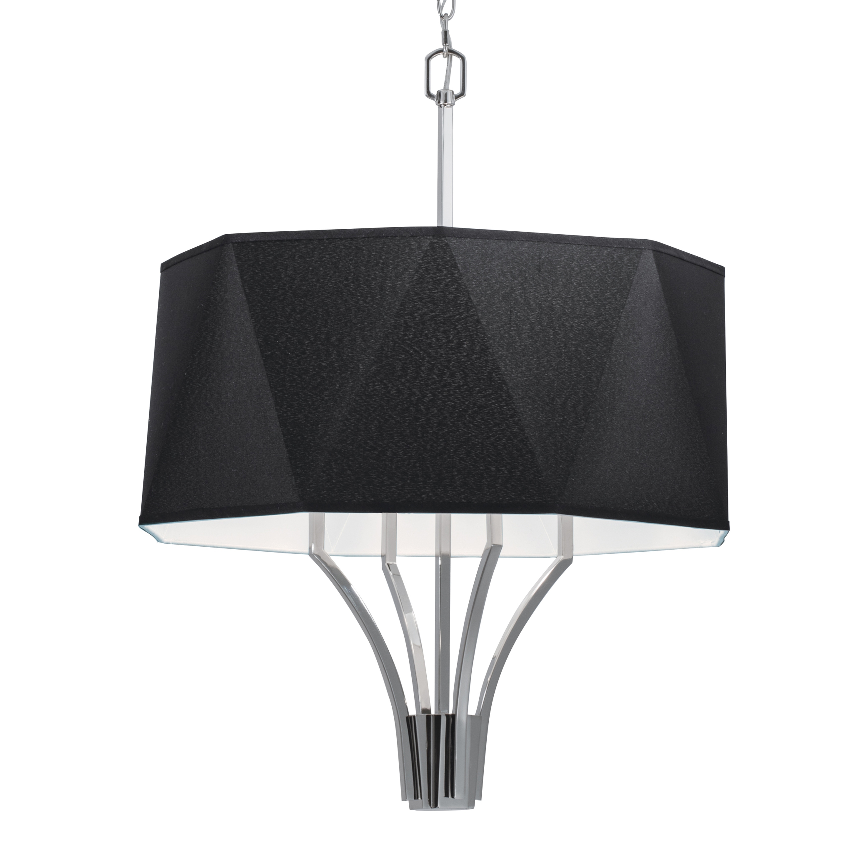 Diamond 21-inch Wide 4-Light Chandelier in Polished Nickel - 4-Light, 21 in. W