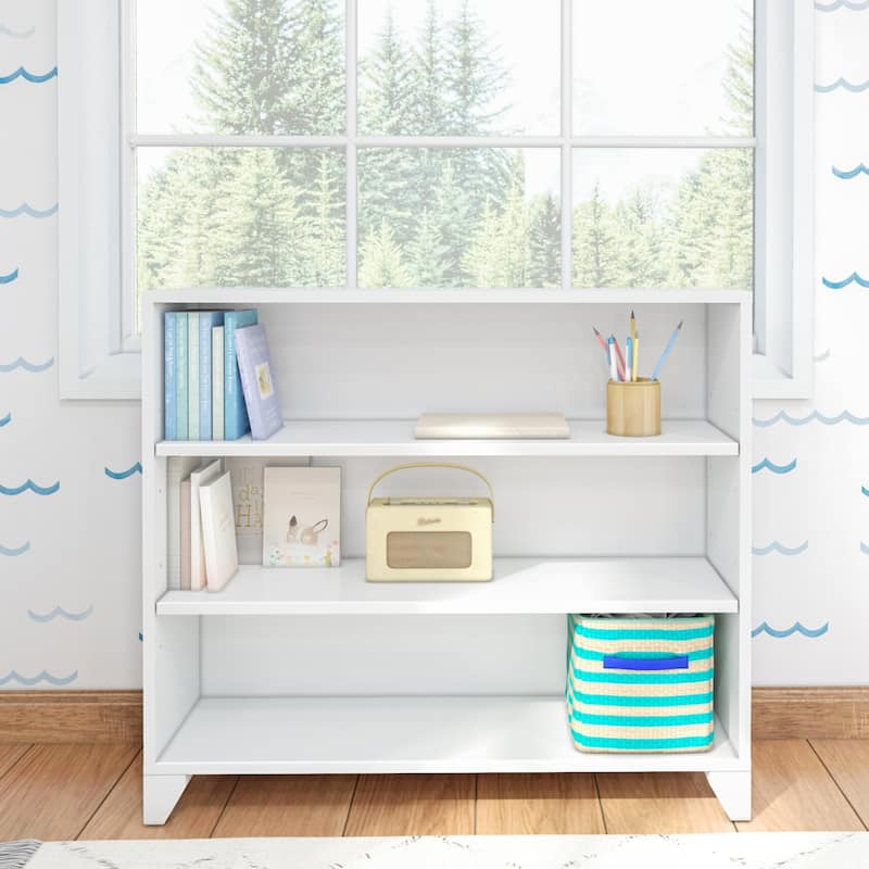Max and Lily Classic 3-Shelf Bookcase - White