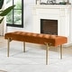 preview thumbnail 2 of 23, Aria Performance Fabric Tufted Gold Accent Entryway Bedroom Bench by Jennifer Taylor Home