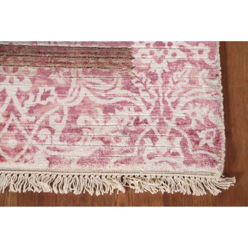 Abstract Modern Oriental Accent Rug Handmade Wool Carpet - 2'9"x 4'8"