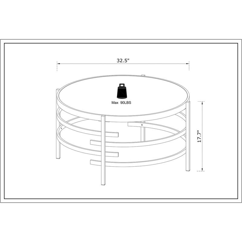 Round Coffee Table with Sintered Stone Top and Sturdy Metal Frame