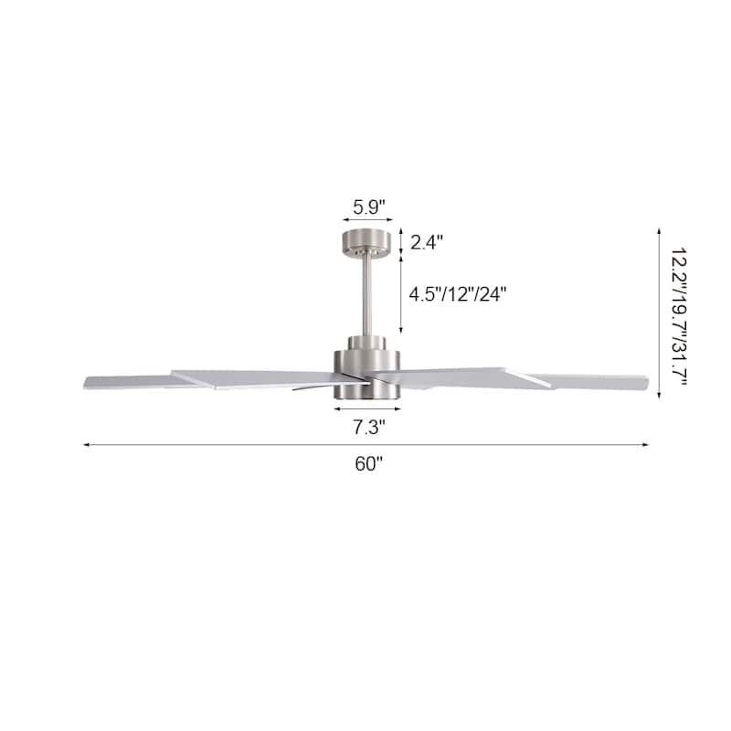 MLiAN 60 in. 8-Plywood Blades Indoor Ceiling Fan With Remote...