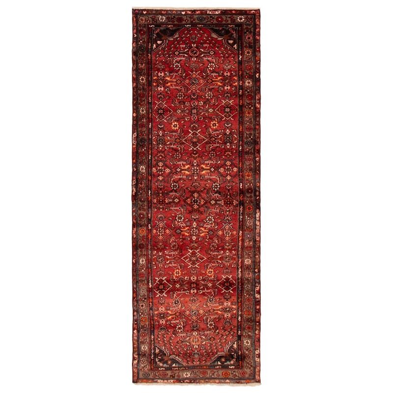 ECARPETGALLERY Hand-knotted Andelz Red Wool Rug - 3'3 x 9'6 - Red - 3'3 x 9'6