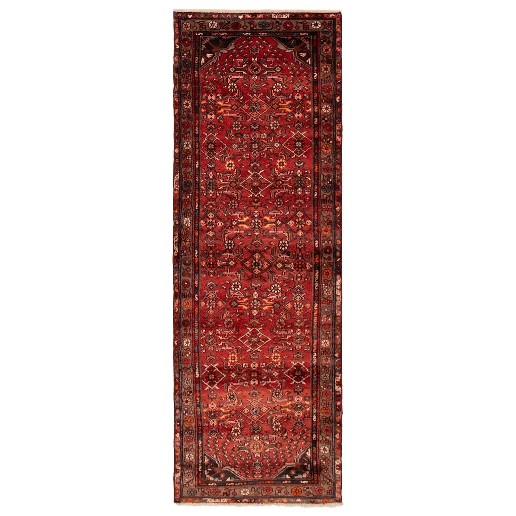 ECARPETGALLERY Hand-knotted Andelz Red Wool Rug - 3'3 x 9'6
