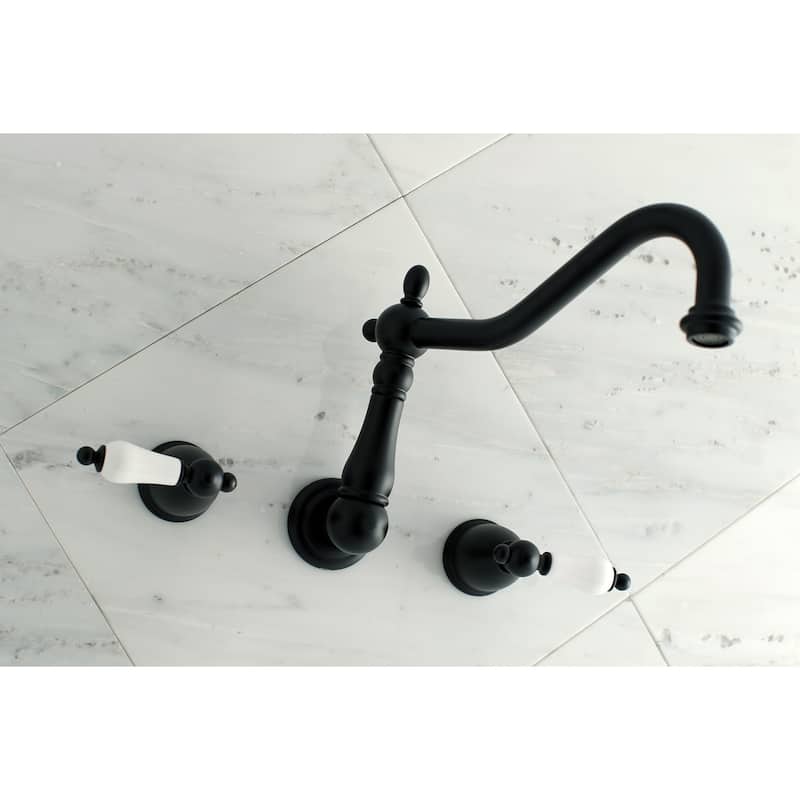 Heritage 3-Hole Wall Mount Roman Tub Faucet in Oil Rubbed Bronze