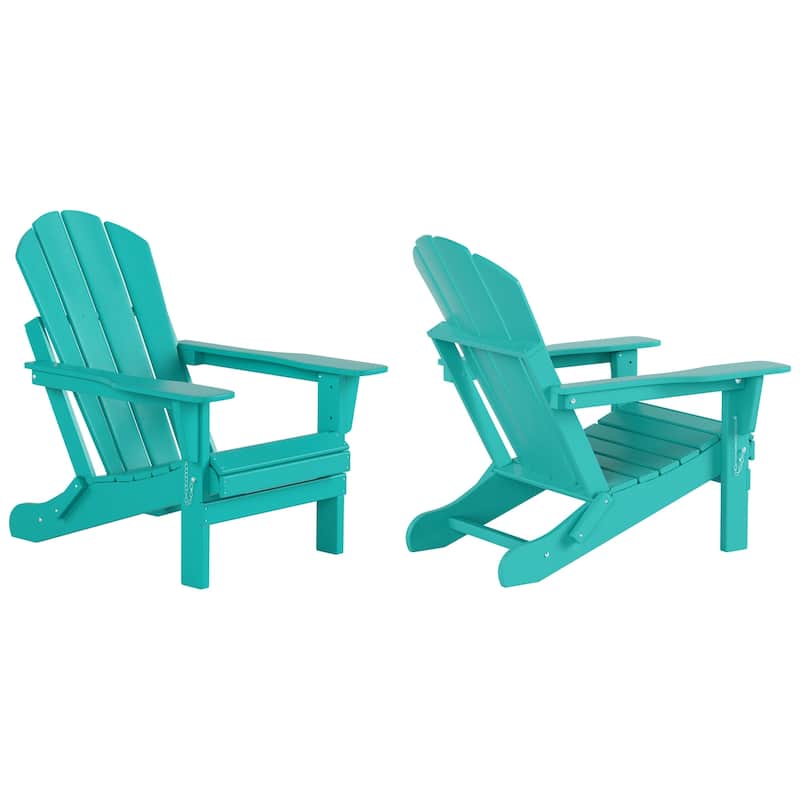 Laguna Hdpe All Weather Outdoor Patio Foldable Adirondack Chairs Conversation Set (3-Piece Set)