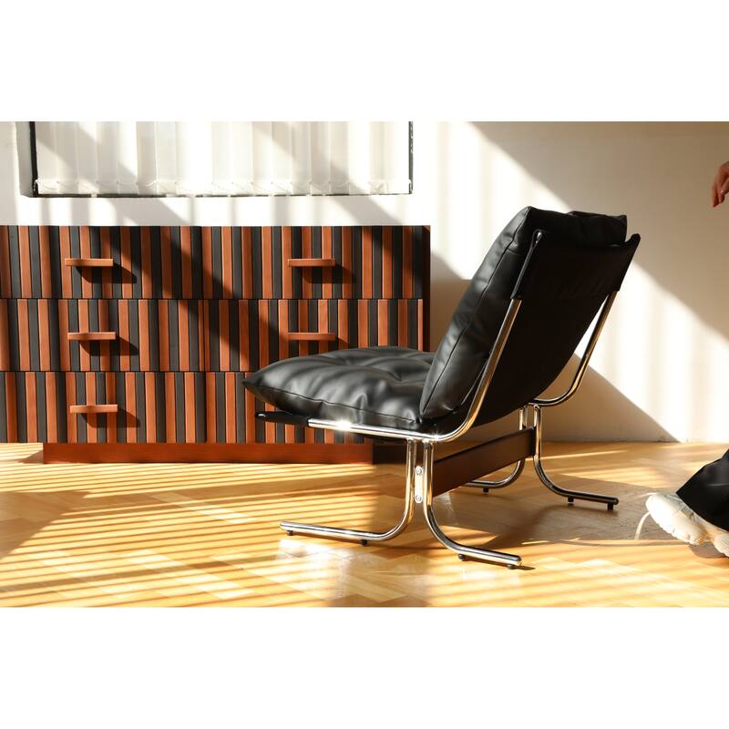 Faux Leather Chair with High Back