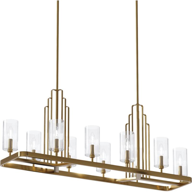 Kichler 52413 Kimrose 10 Light 45" Wide Linear Chandelier - Brushed Natural Brass